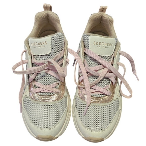 Skechers Pink and Cream Sneakers - Picture 2 of 7